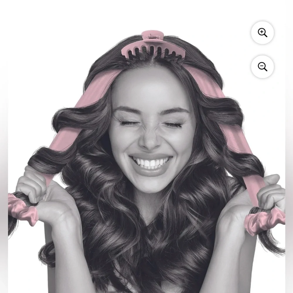 DANIELLE HEATLESS SATIN HAIR CURLER SET 4PC - PINK (BRAND NEW)